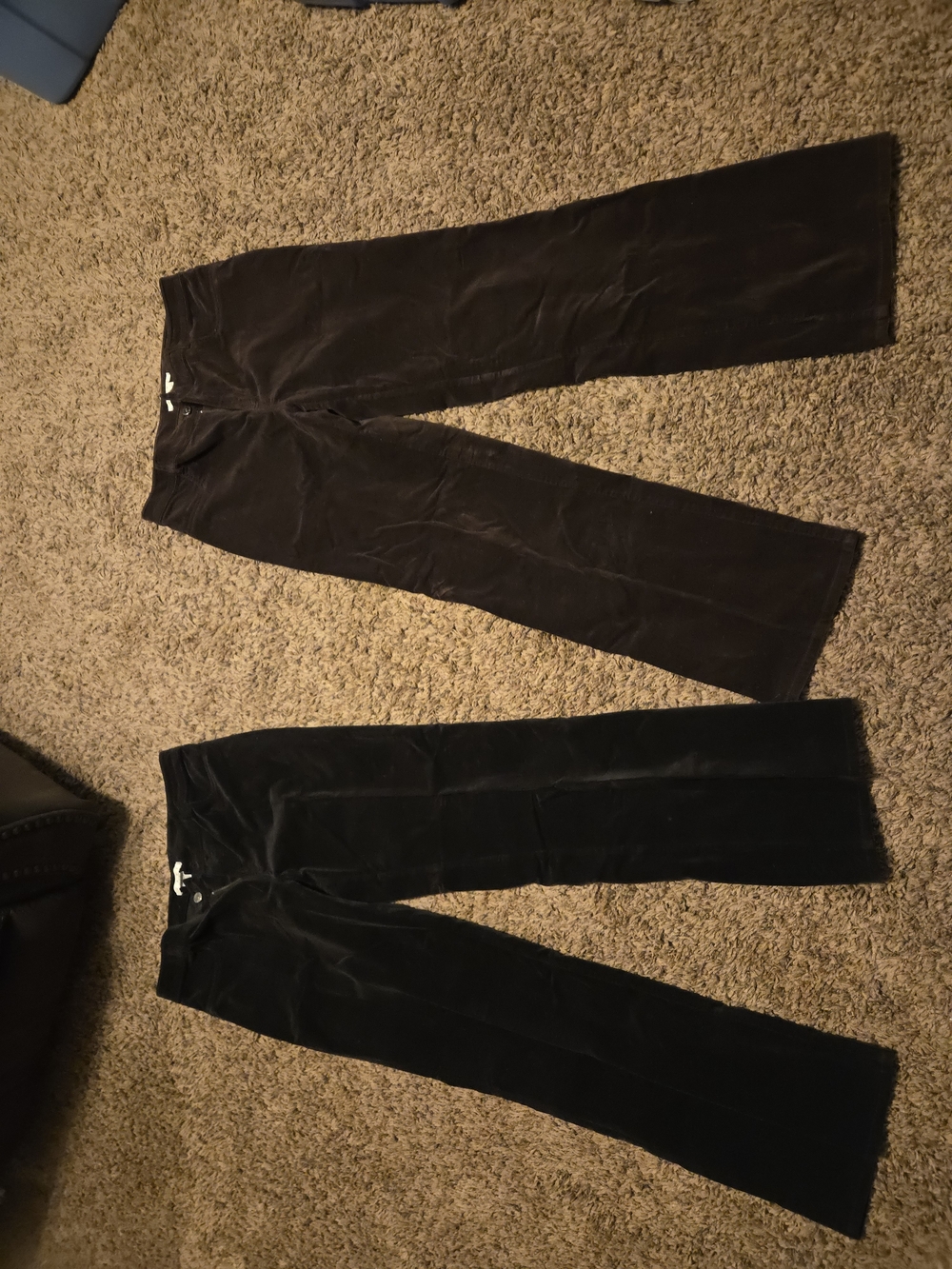 Womens size 12 Cabi brand pants black and dark blue 2 piece lot